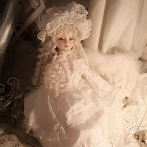 ♱ hawase lace + cross torchon lace white doll dress set ♱